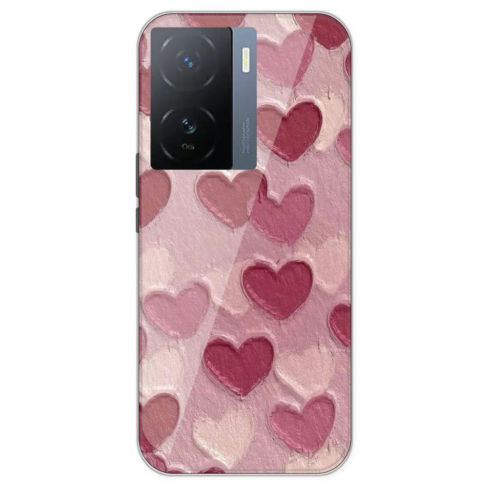 Pastel Hearts - Printed Silicone Case For IQOO Z7