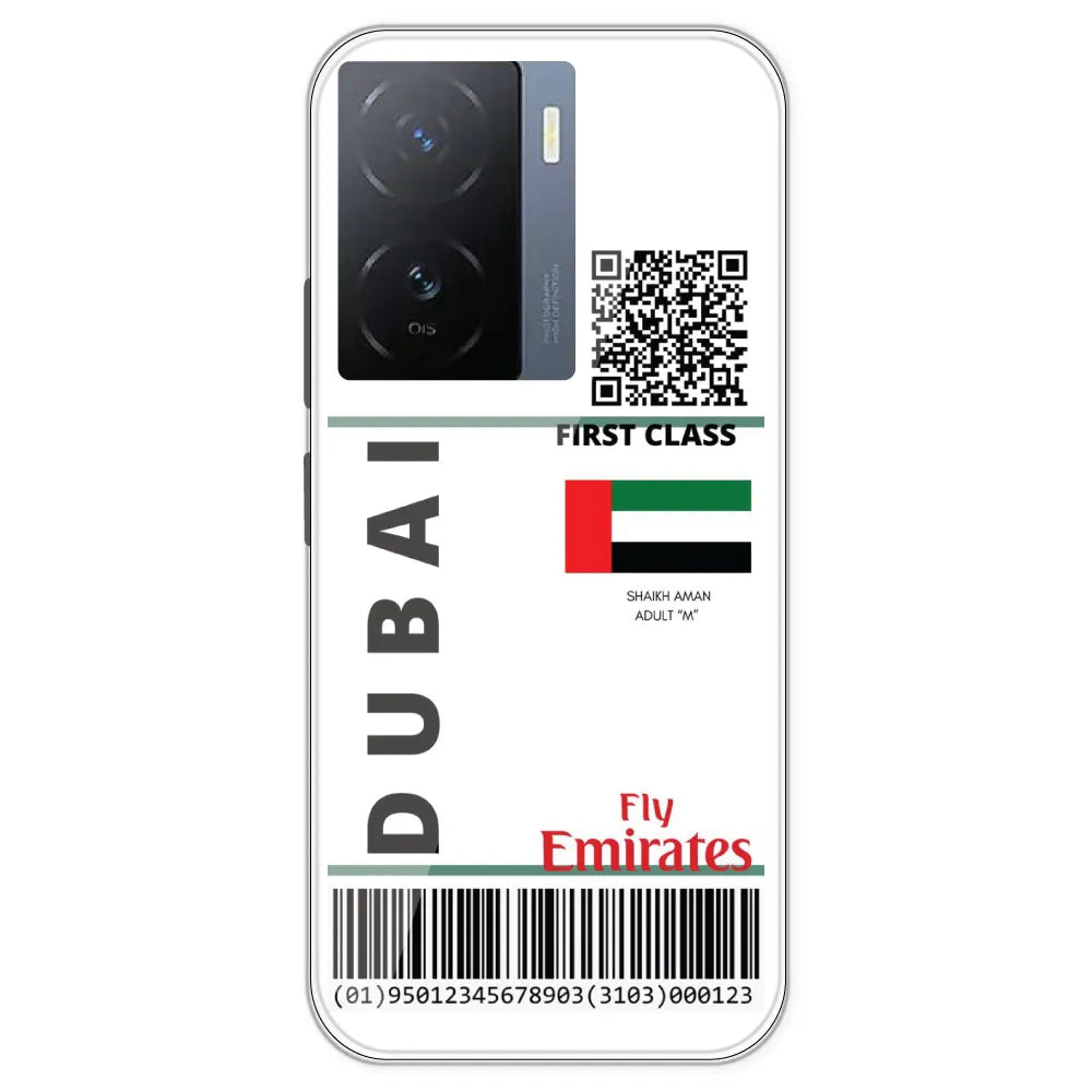 Dubai Ticket - Clear Printed Silicone Case For IQOO Z7
