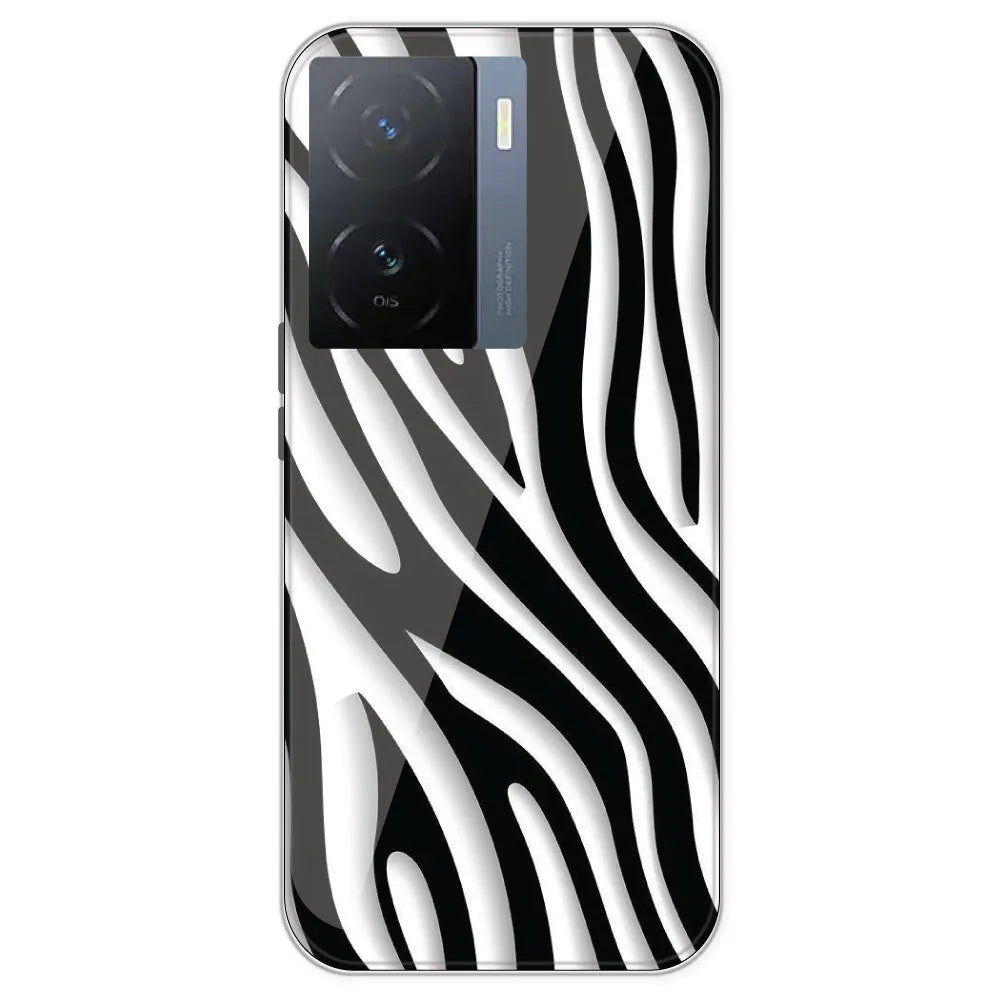 Zebra Print - Clear Printed Silicone Case For IQOO Z7