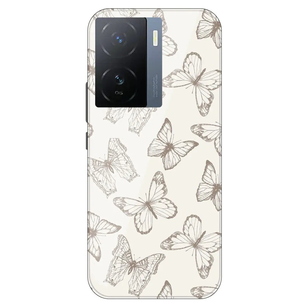 White Butterflies - Printed Silicone Case For IQOO Z7