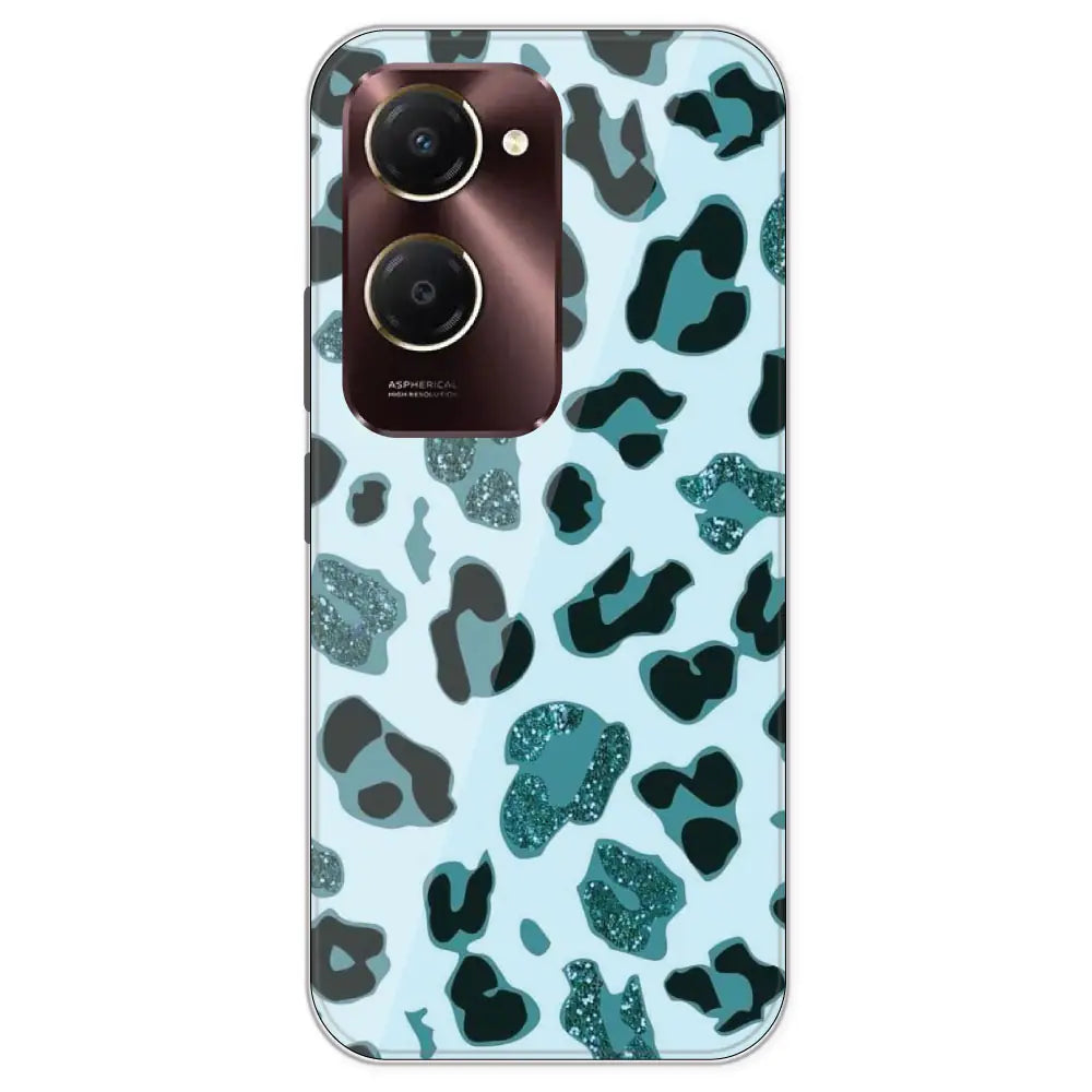 Blue Leopard Glitter Print - Printed Silicone Case For IQOO Z9 Lite