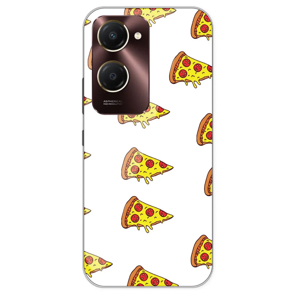 Pizza - Clear Printed Silicone Case For IQOO Z9 Lite