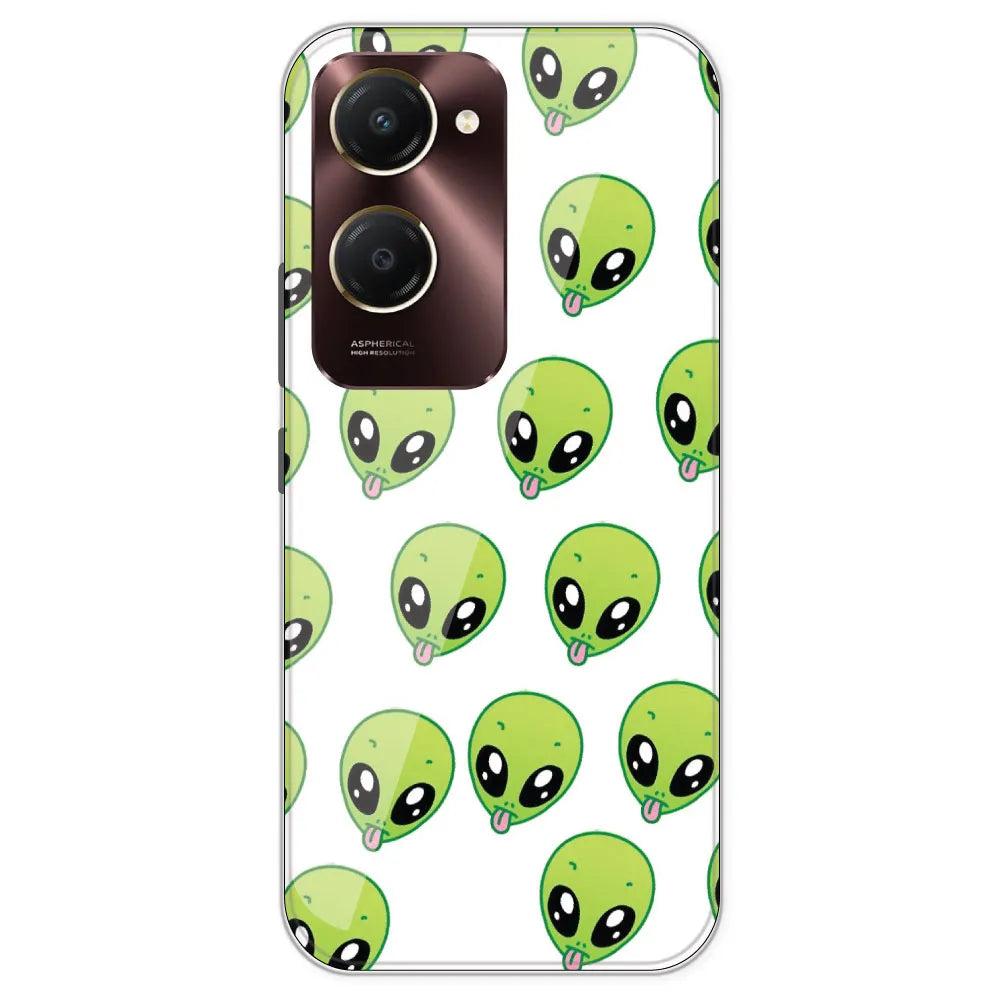 Alien - Clear Printed Silicone Case For IQOO Z9 Lite
