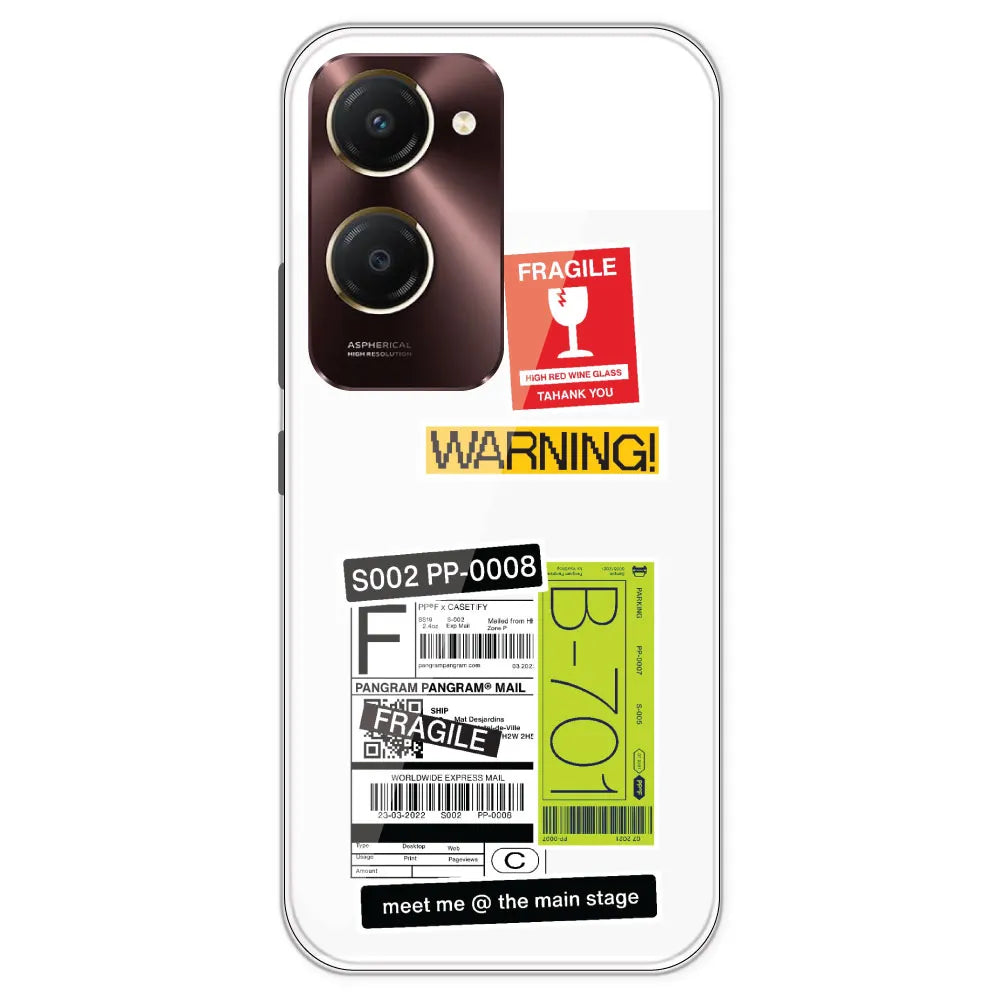 Fragile Labels - Clear Printed Silicone Case For IQOO Z9 Lite