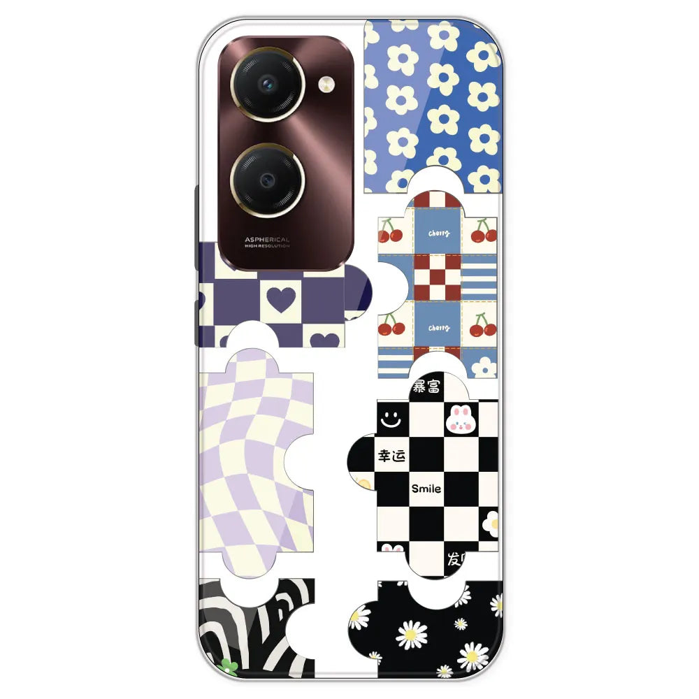Aesthetic Puzzle - Clear Printed Silicone Case For IQOO Z9 Lite