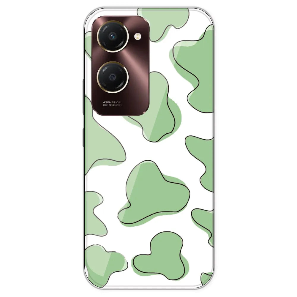 Green Cow Print - Clear Printed Silicone Case For IQOO Z9