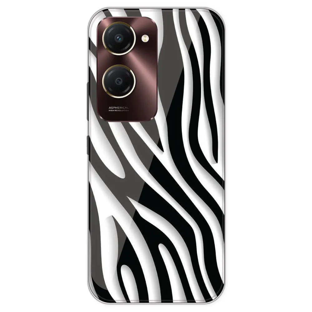 Zebra Print - Clear Printed Silicone Case For IQOO Z9 Lite