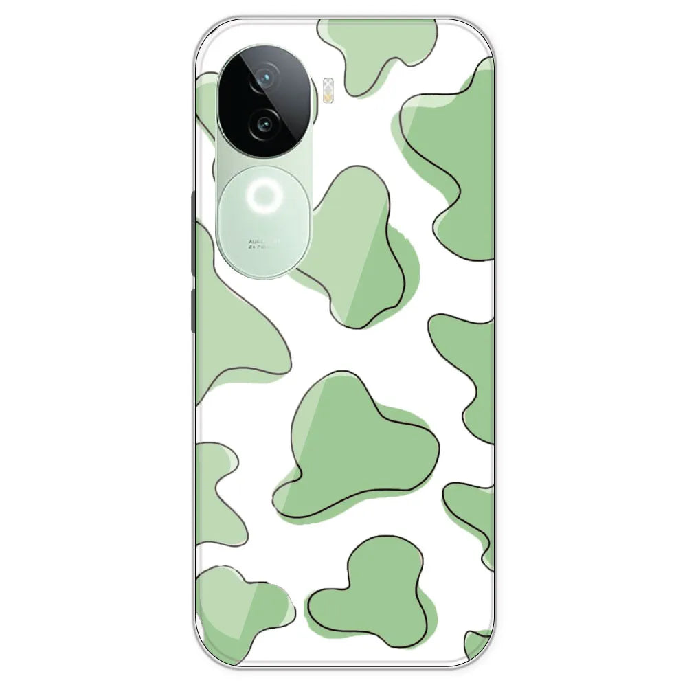 Green Cow Print - Clear Printed Silicone Case For IQOO Z9S