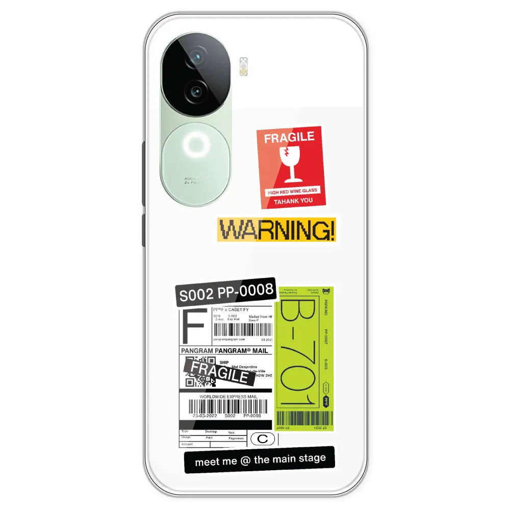 Fragile Labels - Clear Printed Silicone Case For IQOO Z9S