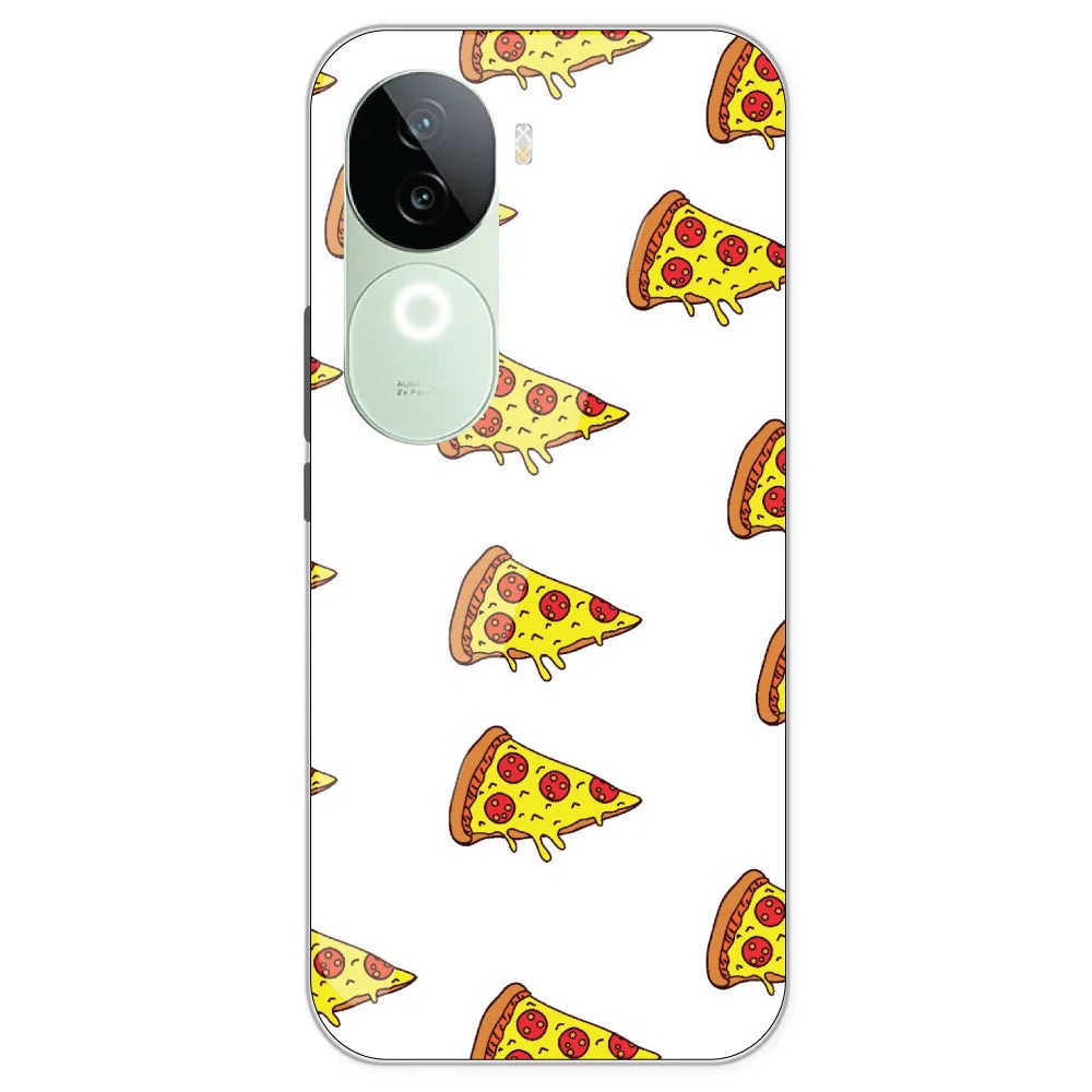 Pizza - Clear Printed Silicone Case For IQOO Z9S