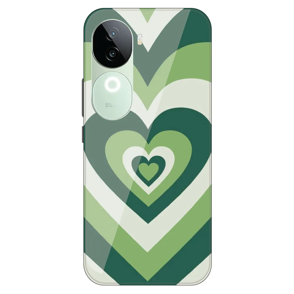 Dark Green Hearts - Printed Silicone Case For IQOO Z9S