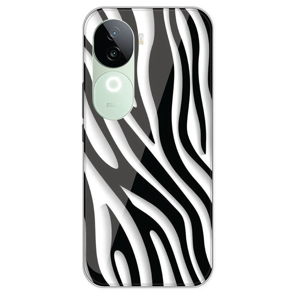 Zebra Print - Clear Printed Silicone Case For IQOO Z9S