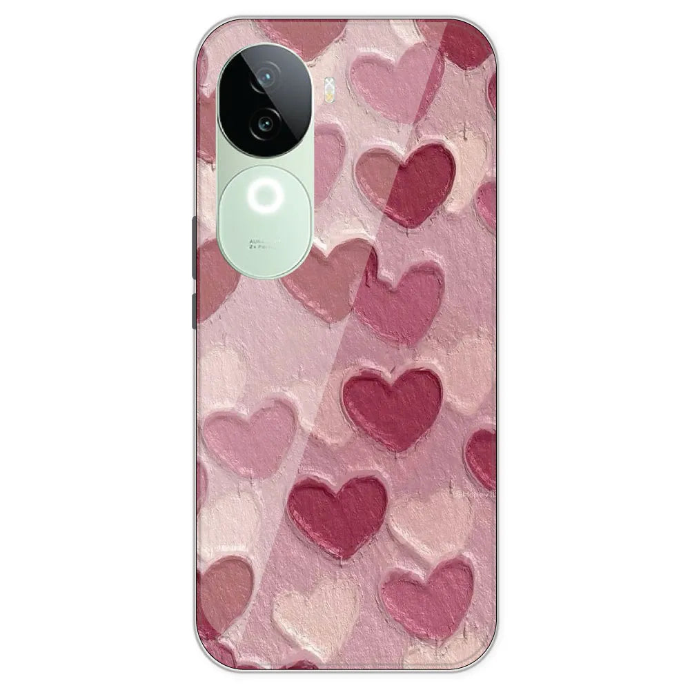 Pastel Hearts - Printed Silicone Case For IQOO Z9S
