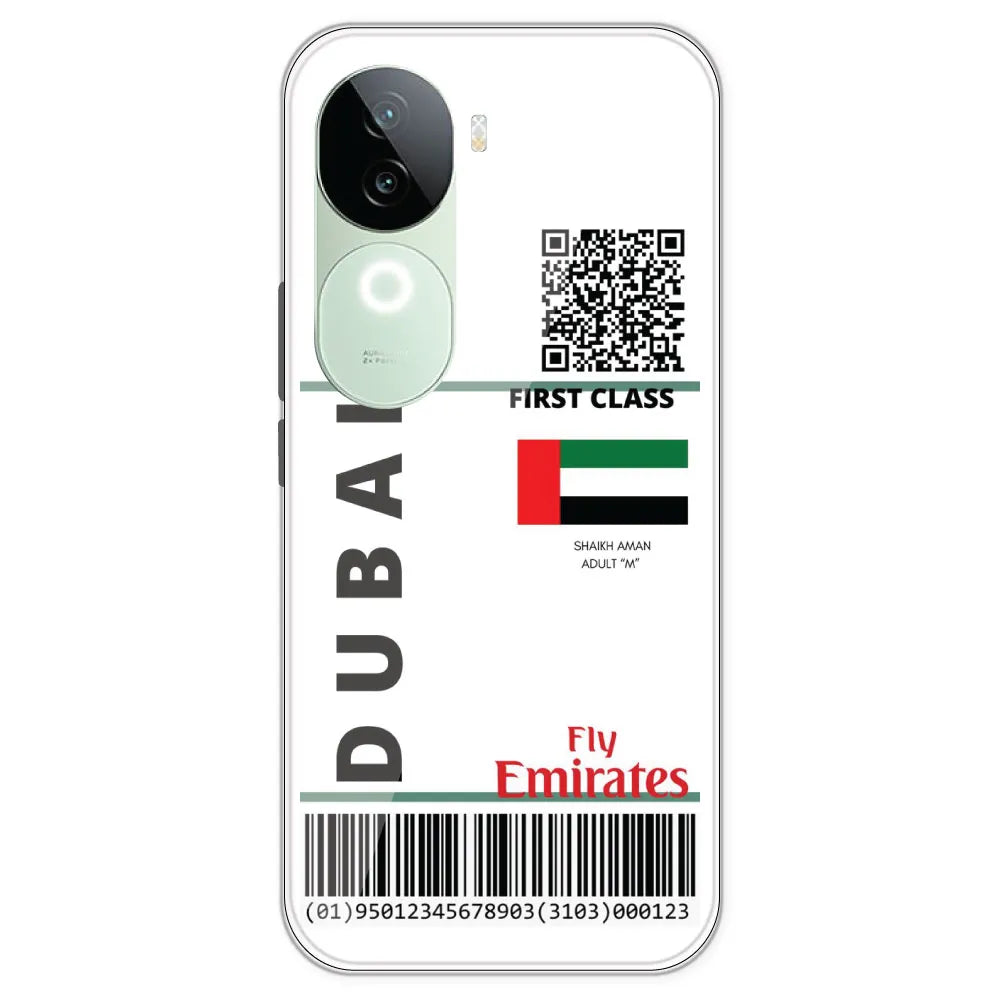 Dubai Ticket - Clear Printed Silicone Case For IQOO Z9S
