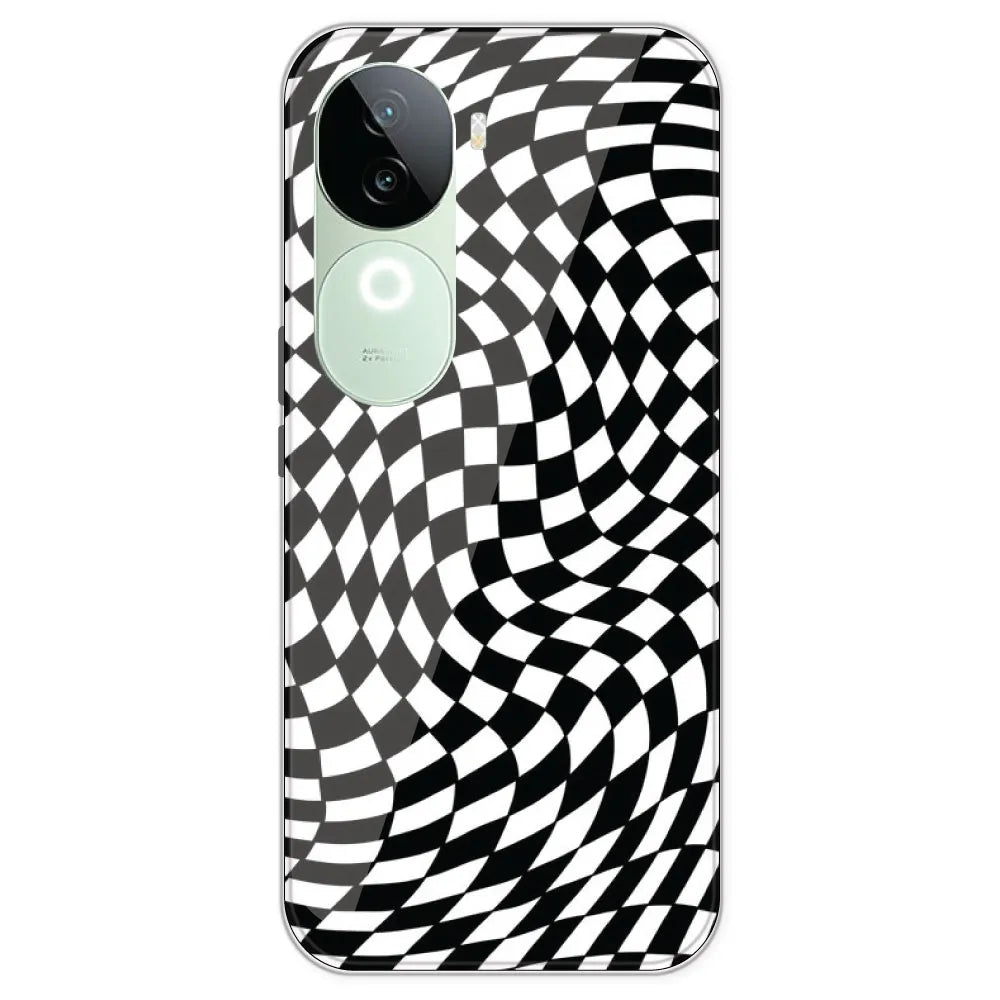 Checks - Printed Silicone Case For IQOO Z9S
