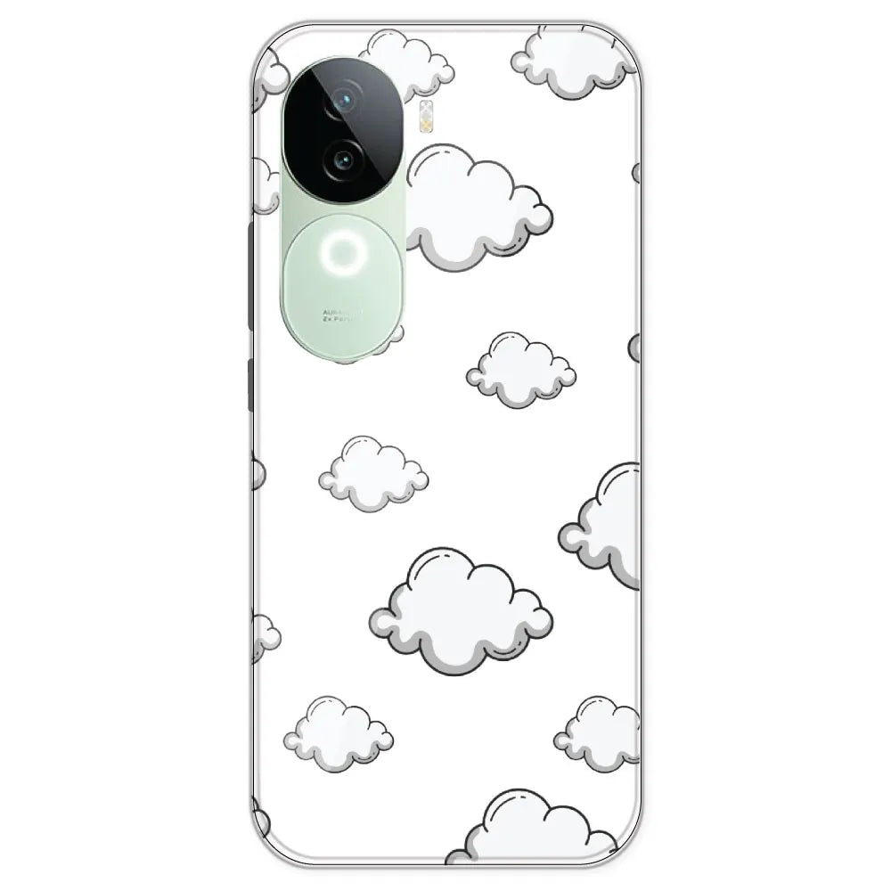 Clouds - Clear Printed Silicone Case For IQOO Z9S