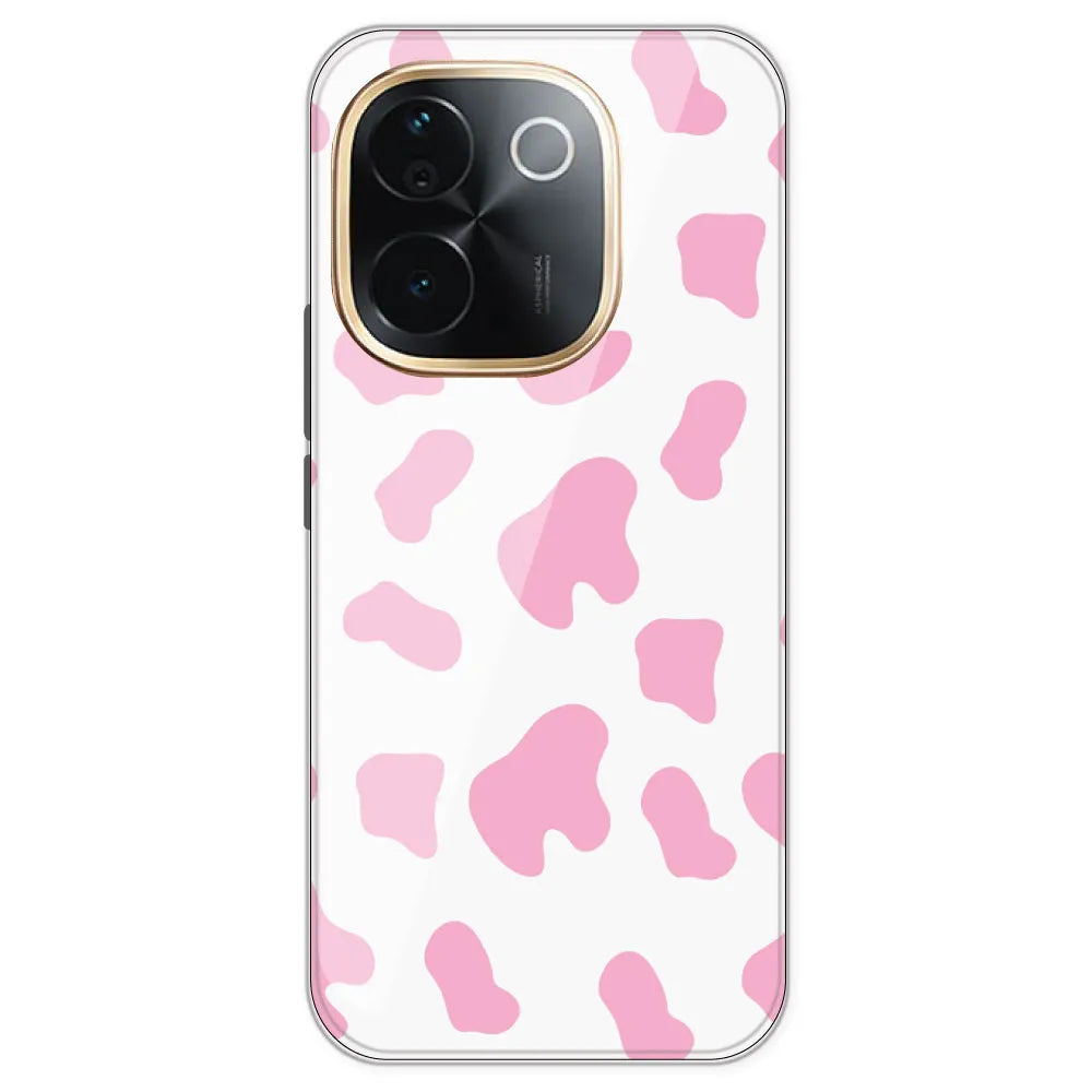 Pink Cow Print - Clear Printed Silicone Case For IQOO Z9S Pro
