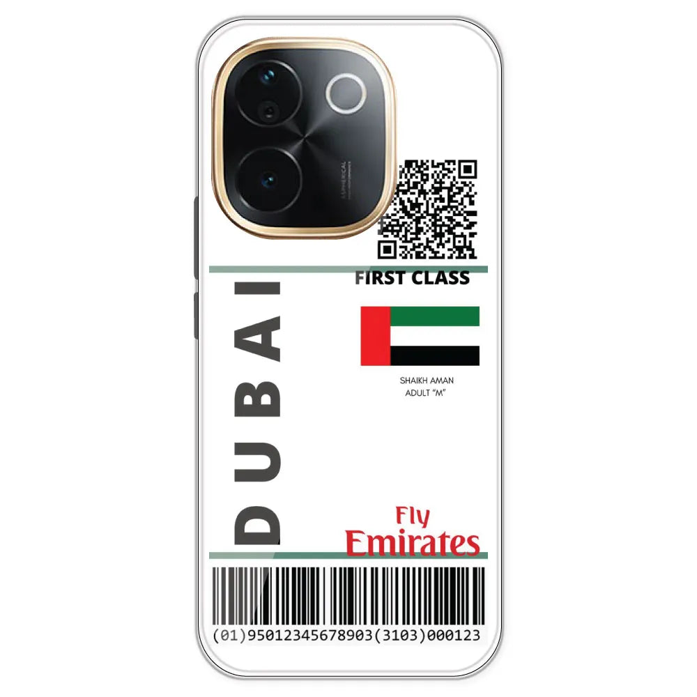 Dubai Ticket - Clear Printed Silicone Case For IQOO Z9S Pro