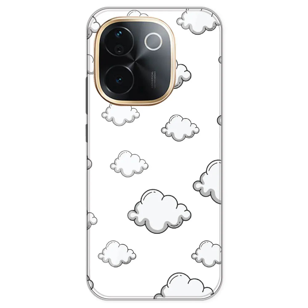 Clouds - Clear Printed Silicone Case For IQOO Z9S Pro