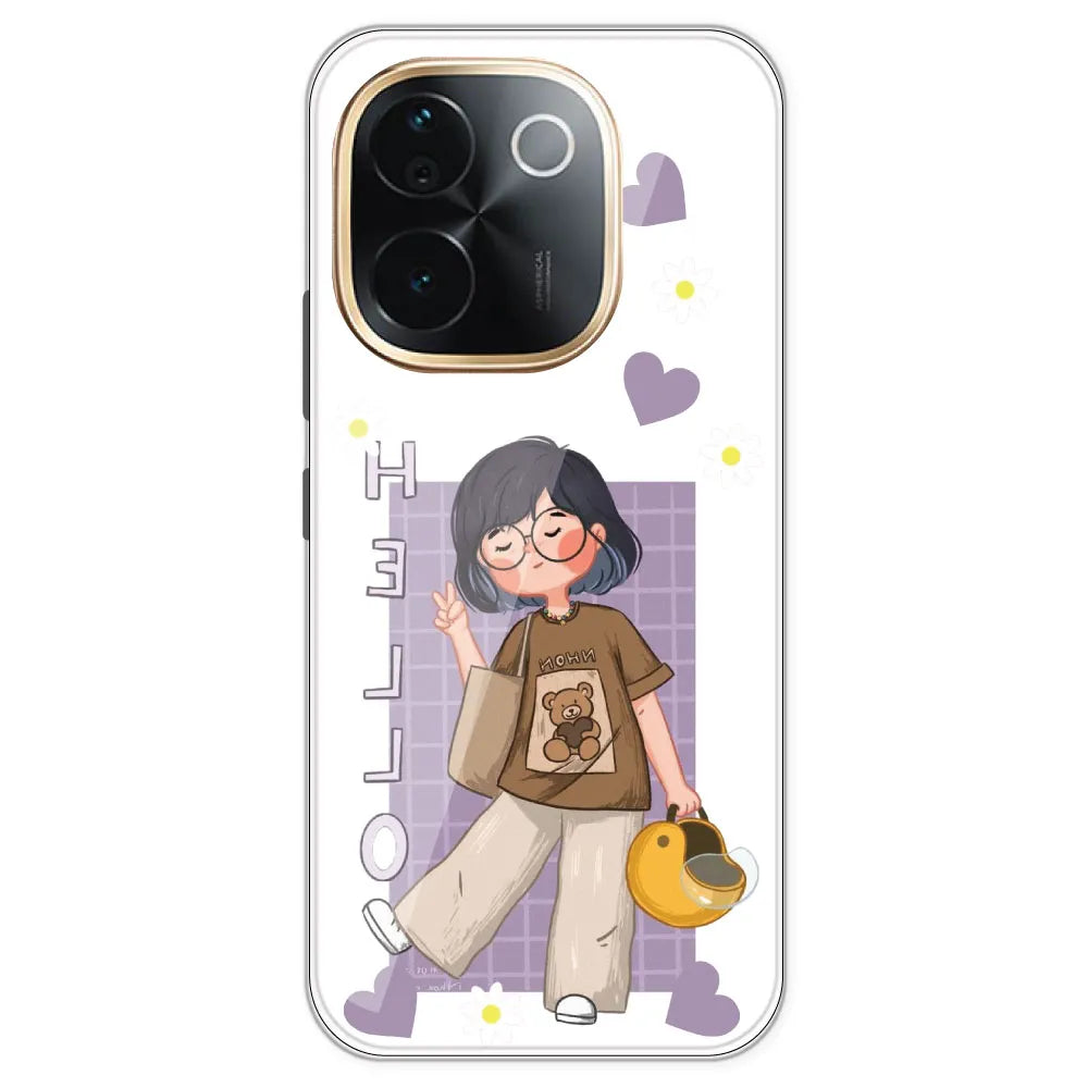 Introvert Girl - Clear Printed Silicone Case For IQOO Z9S Pro