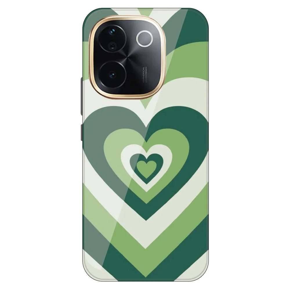 Dark Green Hearts - Printed Silicone Case For IQOO Z9S Pro