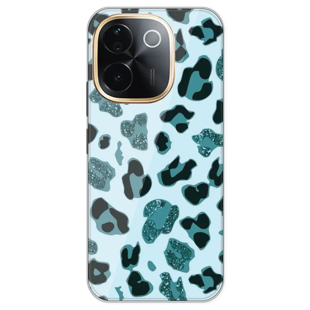 Blue Leopard Glitter Print - Printed Silicone Case For IQOO Z9S Pro