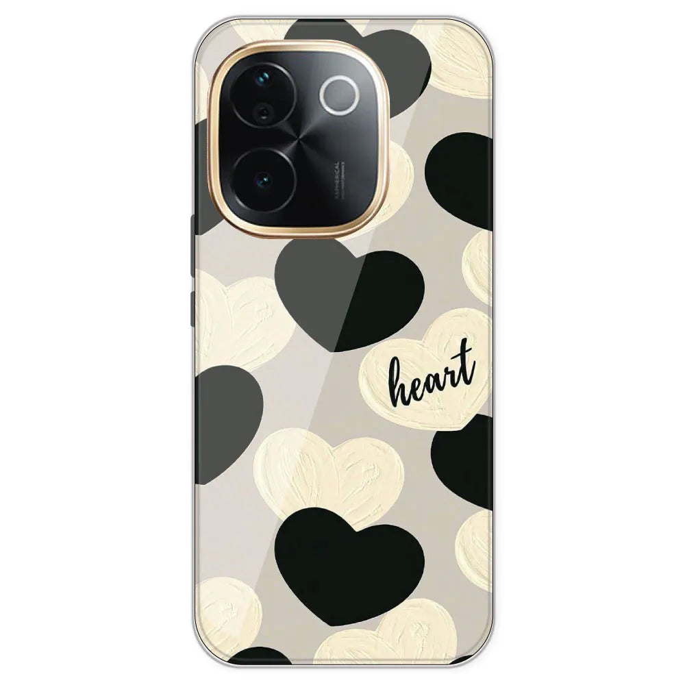 Black And White Heart - Printed Silicone Case For IQOO Z9S Pro