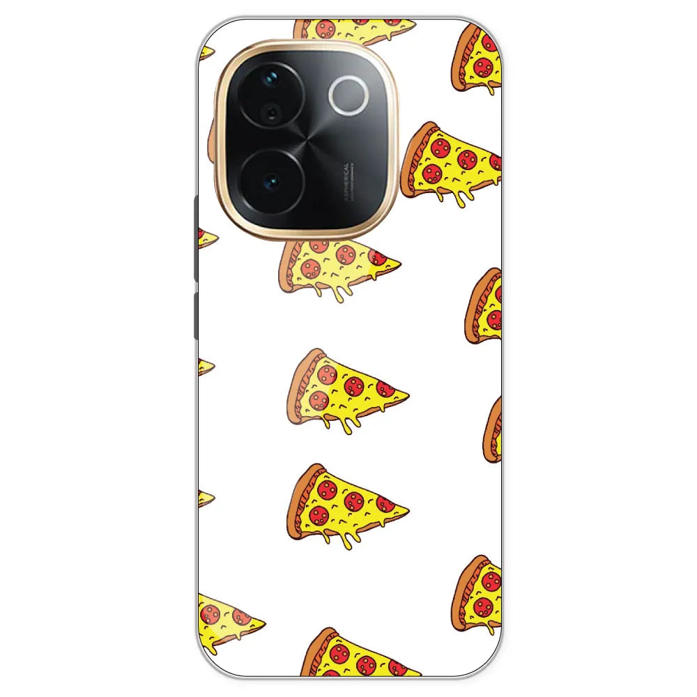 Pizza - Clear Printed Silicone Case For IQOO Z9S Pro