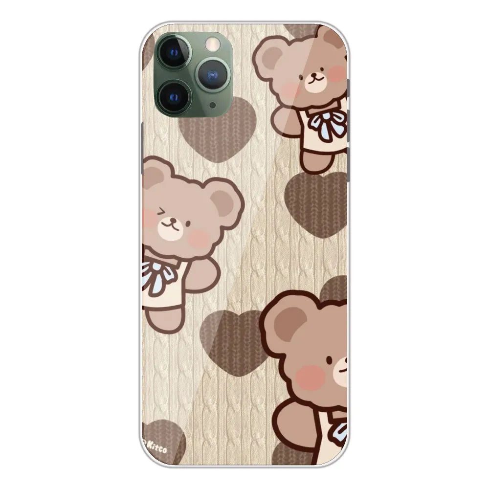 Teddy Heart - Printed Silicone Case For Apple iPhone 11 Pro Max