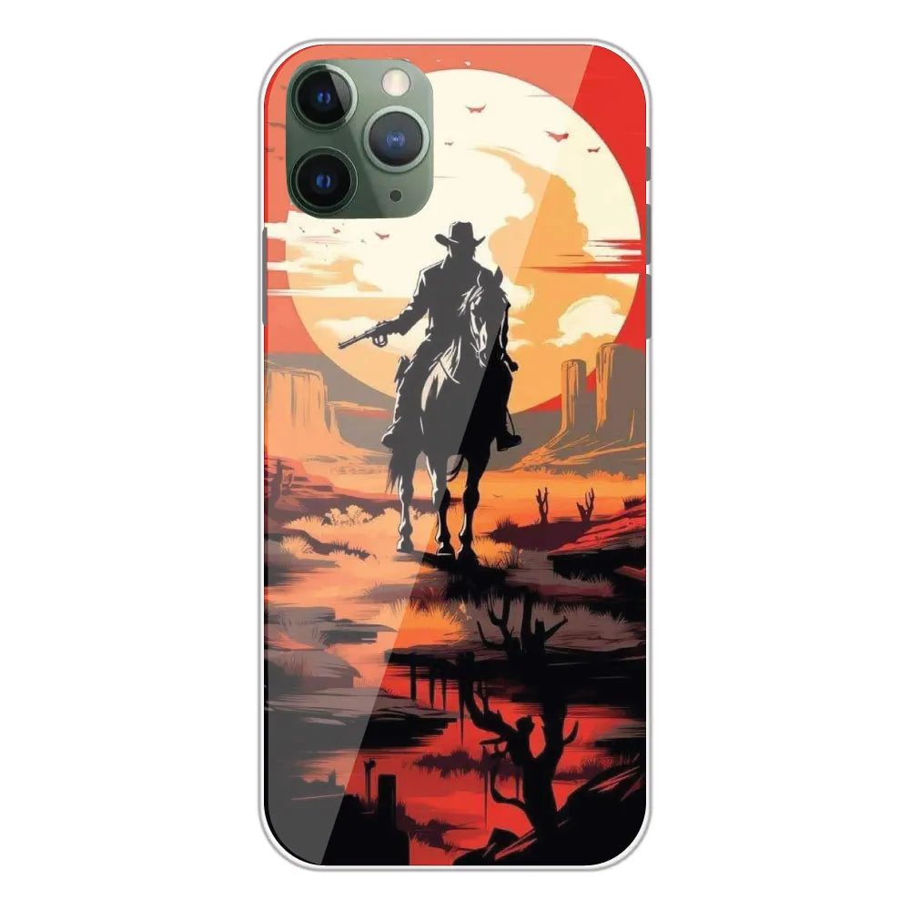 Cowboy and Horse - Printed Silicone Case For Apple iPhone 11 Pro Max