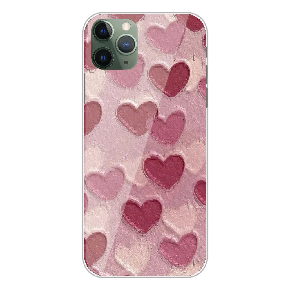 Pastel Hearts Love - Printed Silicone Case For Apple iPhone 11 Pro Max