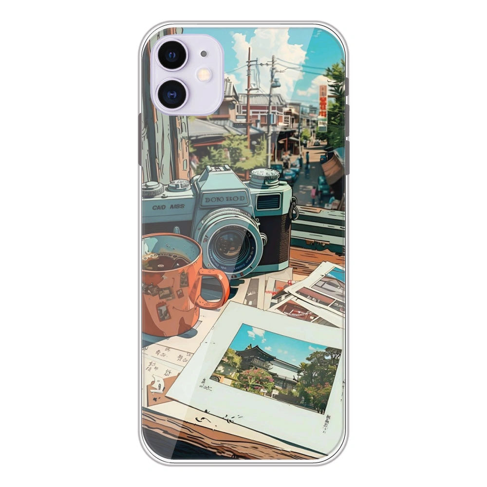 Vintage Camera Travel Vibes - Printed Silicone Case For Apple iPhone 11