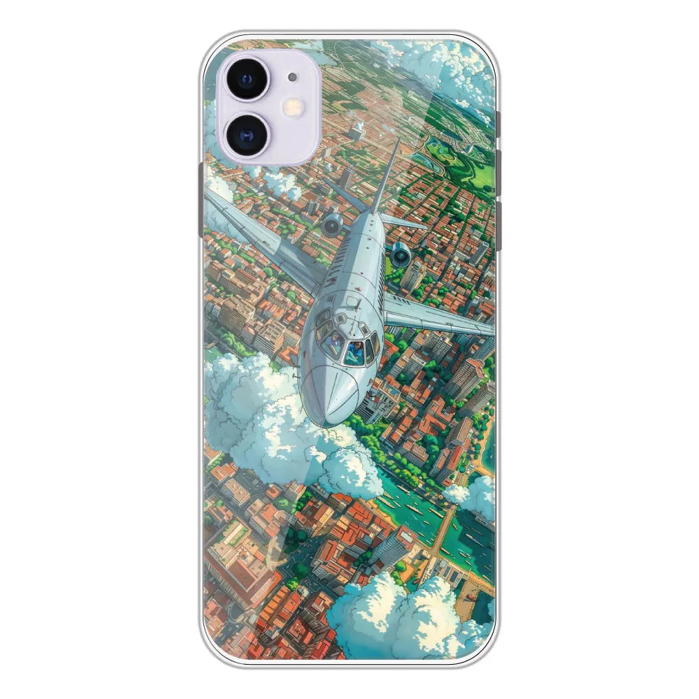 Flying Over City - Printed Silicone Case For Apple iPhone 11
