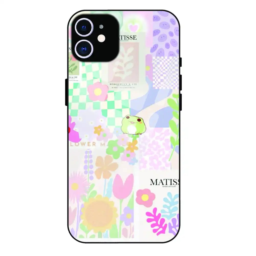 Cute Pastel Floral Collage Art - Glass Case For Apple iPhone 12
