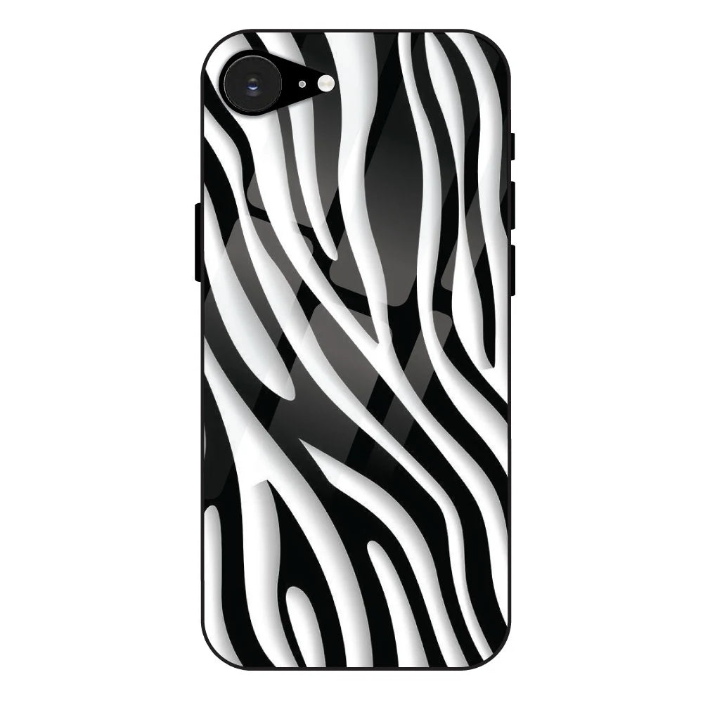'Zebra Print - Glass Case For Apple iPhone 16e