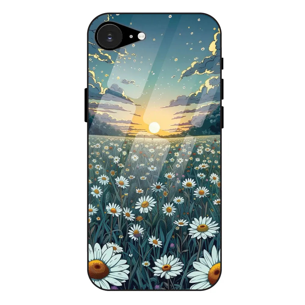 Daisy Sunset - Glossy Metal Silicone Case For Apple iPhone 16e