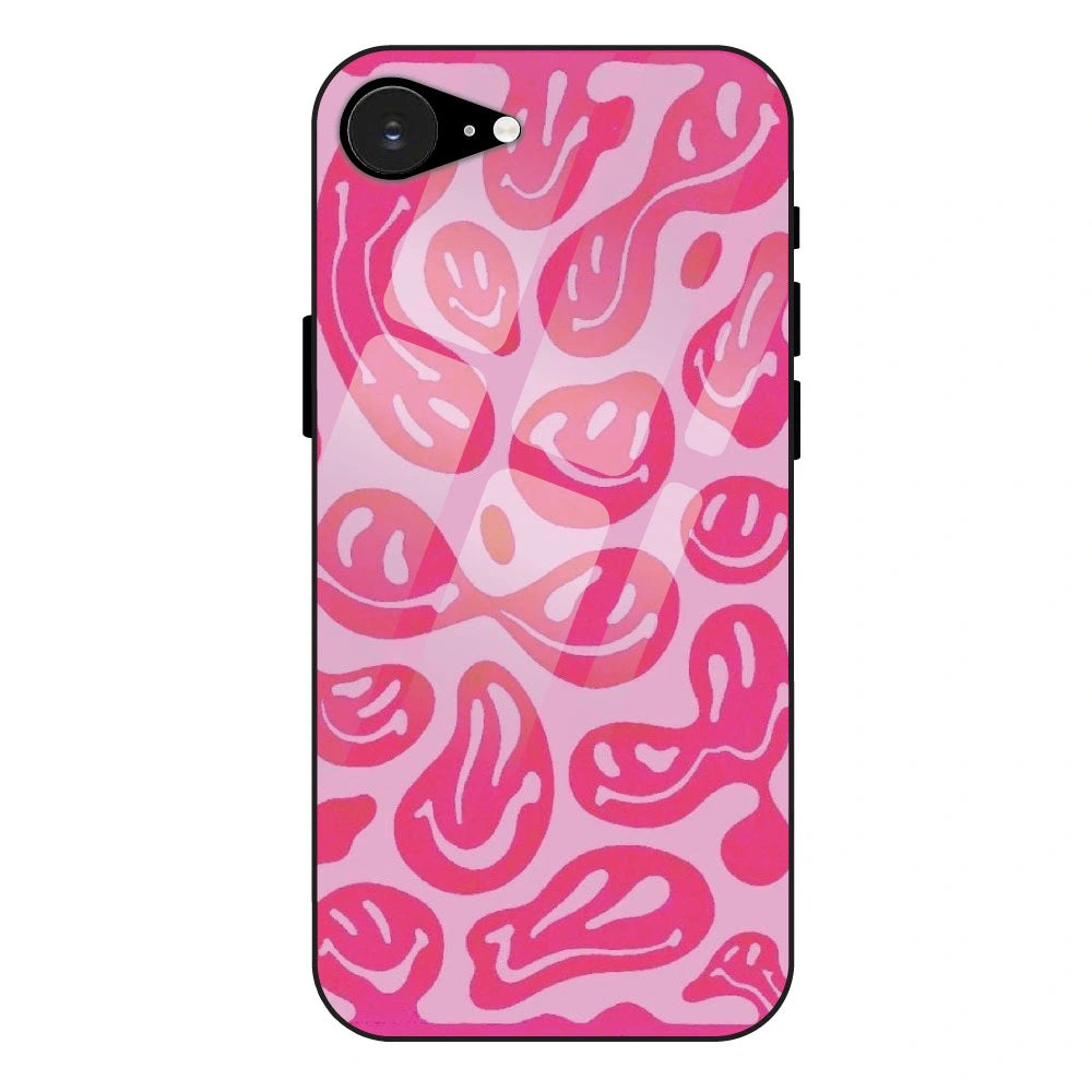 Pink Smilies - Glass Case For Apple iPhone 16e