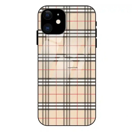 'Yellow Checks - Glass Case For Apple iPhone 11