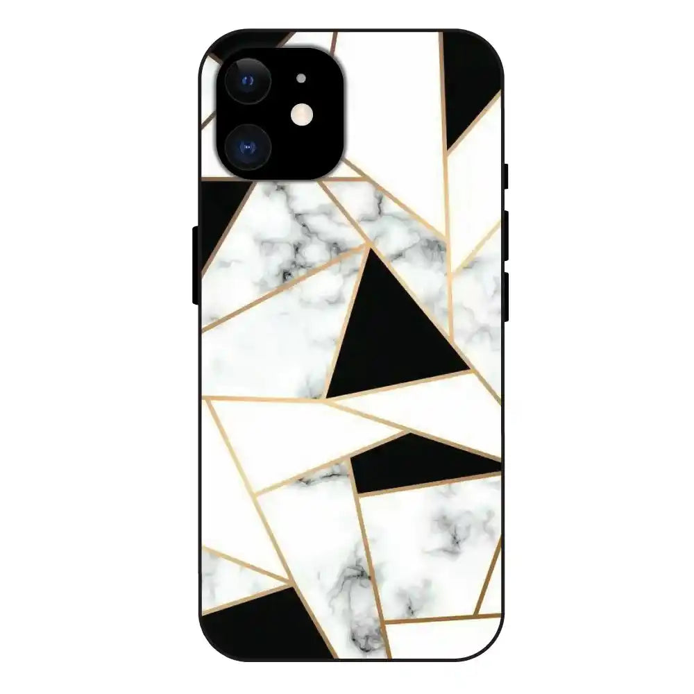 'Modern Marble Geometric - Glass Case For Apple iPhone 11