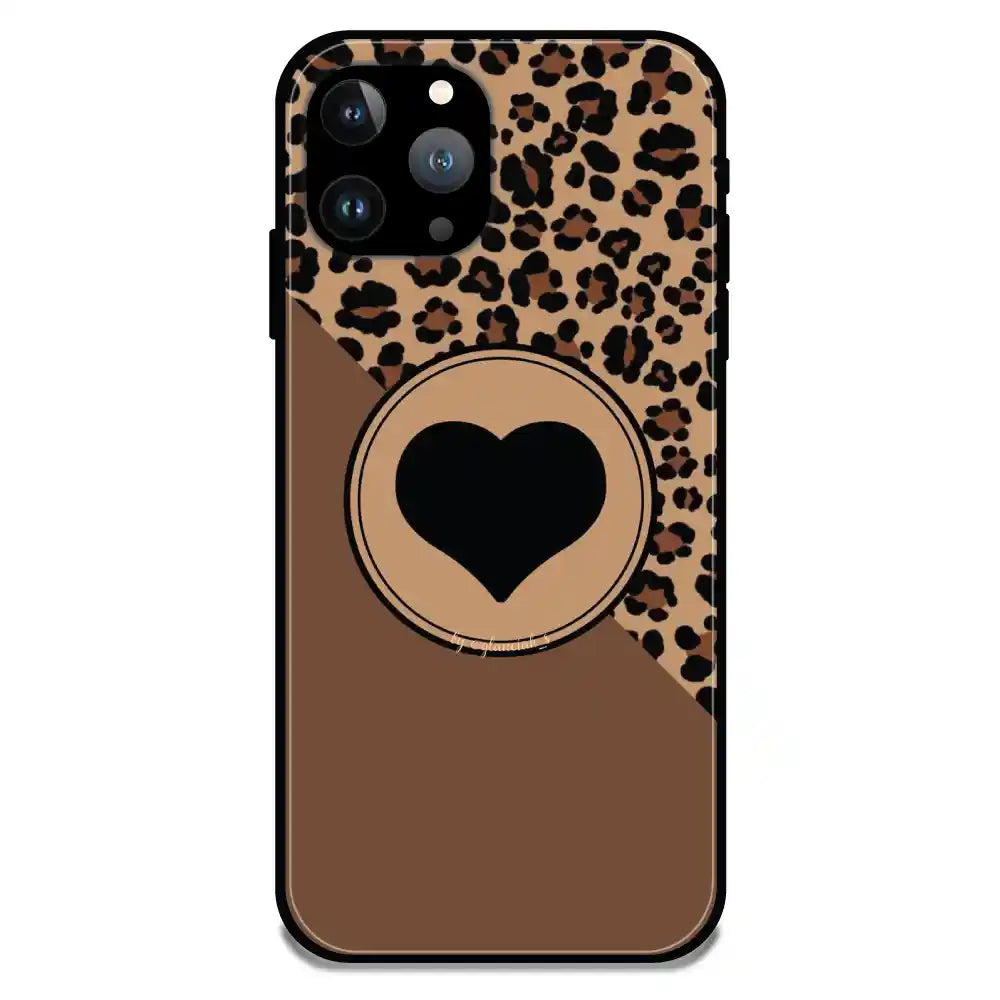 'Black Heart - Glossy Metal Silicone Case For Apple iPhone 11 Pro