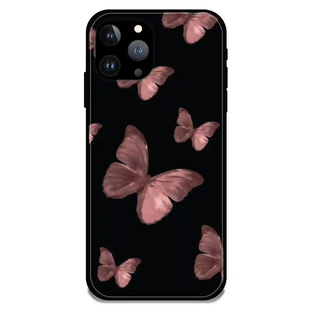 'Pink Butterflies - Glossy Metal Silicone Case For Apple iPhone 11 Pro