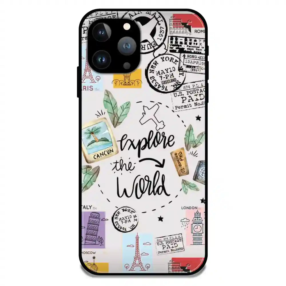 'Explore The World - Glossy Metal Silicone Case For Apple iPhone 11 Pro