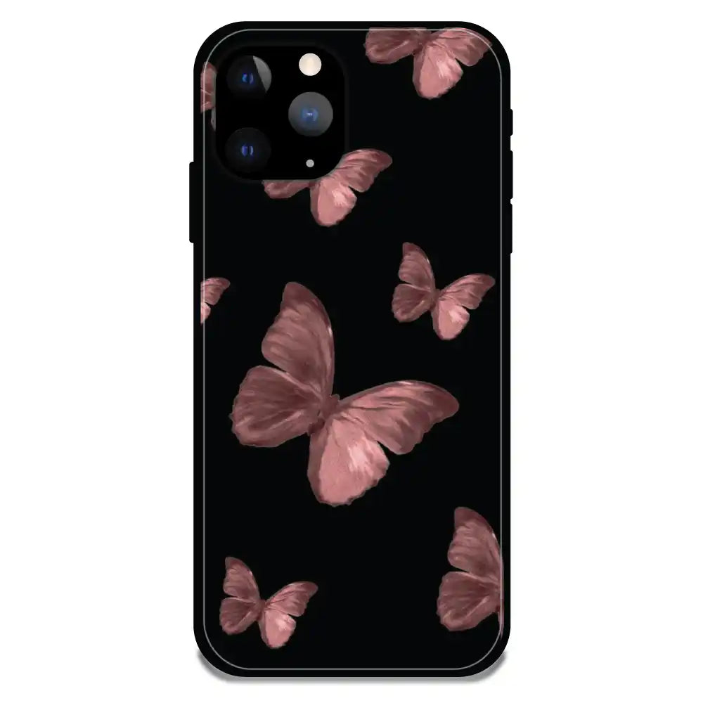 'Pink Butterflies - Glossy Metal Silicone Case For Apple iPhone 11 Pro Max