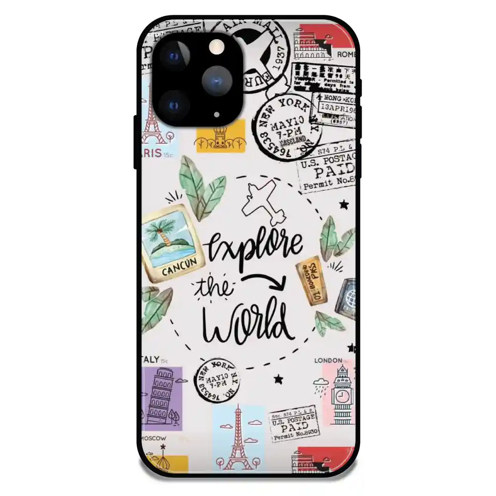 'Explore The World - Glossy Metal Silicone Case For Apple iPhone 11 Pro Max