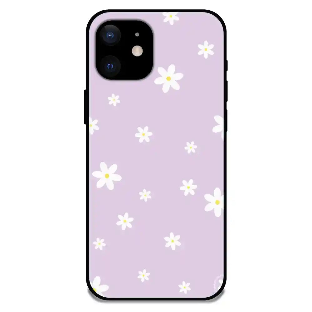 'Lilies - Glossy Metal Silicone Case For Apple iPhone 12