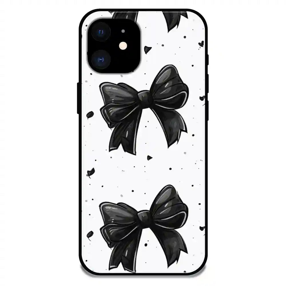 'Polka Dot Bows - Glossy Metal Silicone Case For Apple iPhone 12
