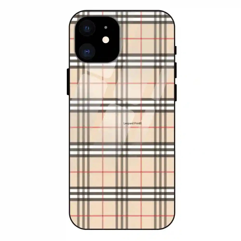 Yellow Checks - Glass Case For Apple iPhone 12