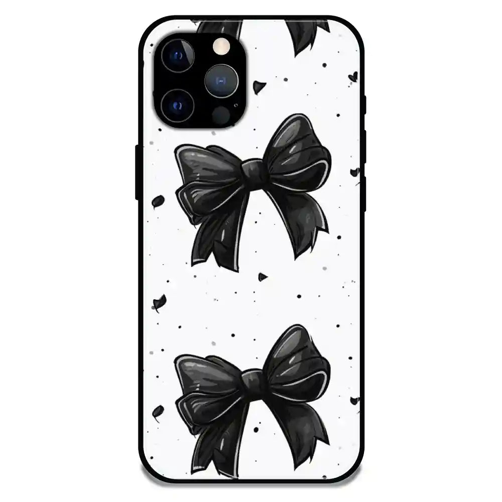 'Polka Dot Bows - Glossy Metal Silicone Case For Apple iPhone 12 Pro