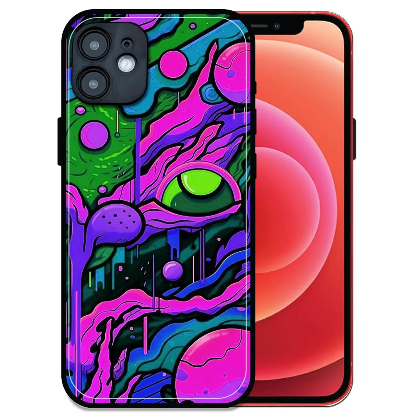 'Cosmic Eye - Glossy Metal Silicone Case For Apple iPhone 12