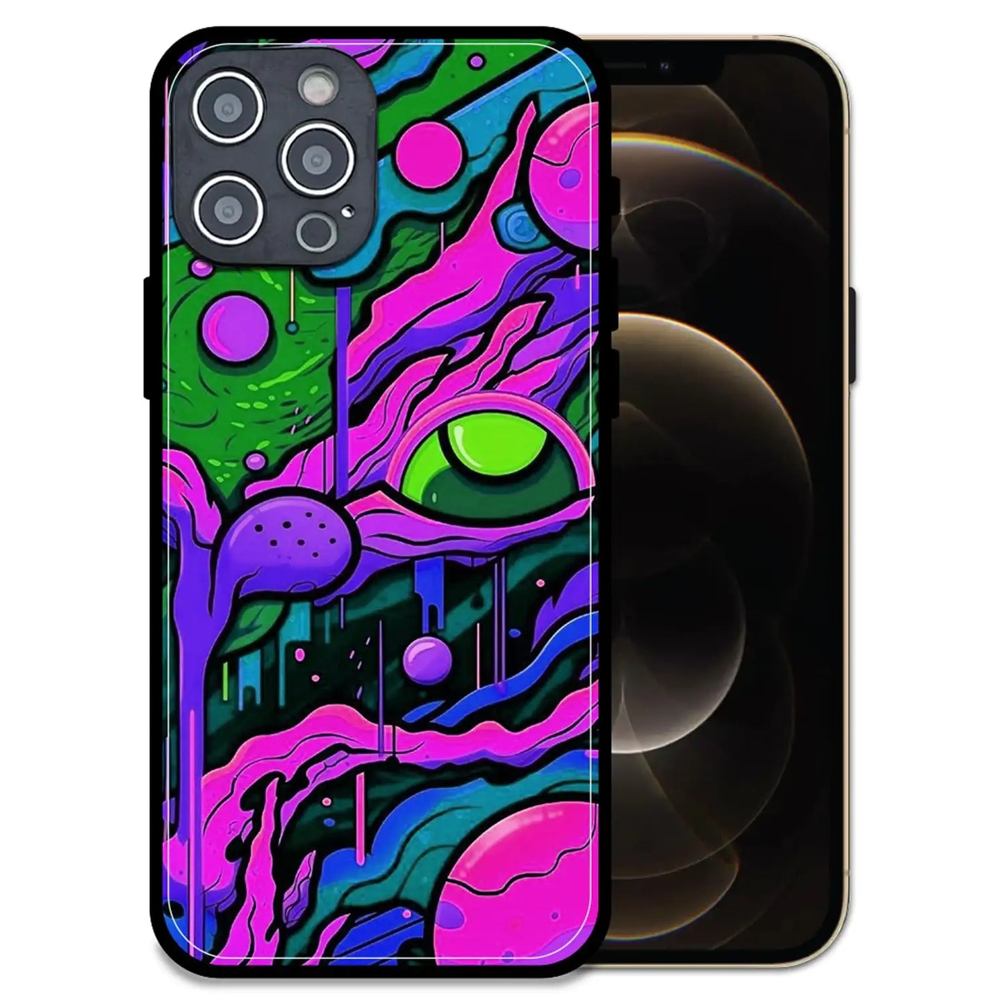 'Cosmic Eye - Glossy Metal Silicone Case For Apple iPhone 12 Pro